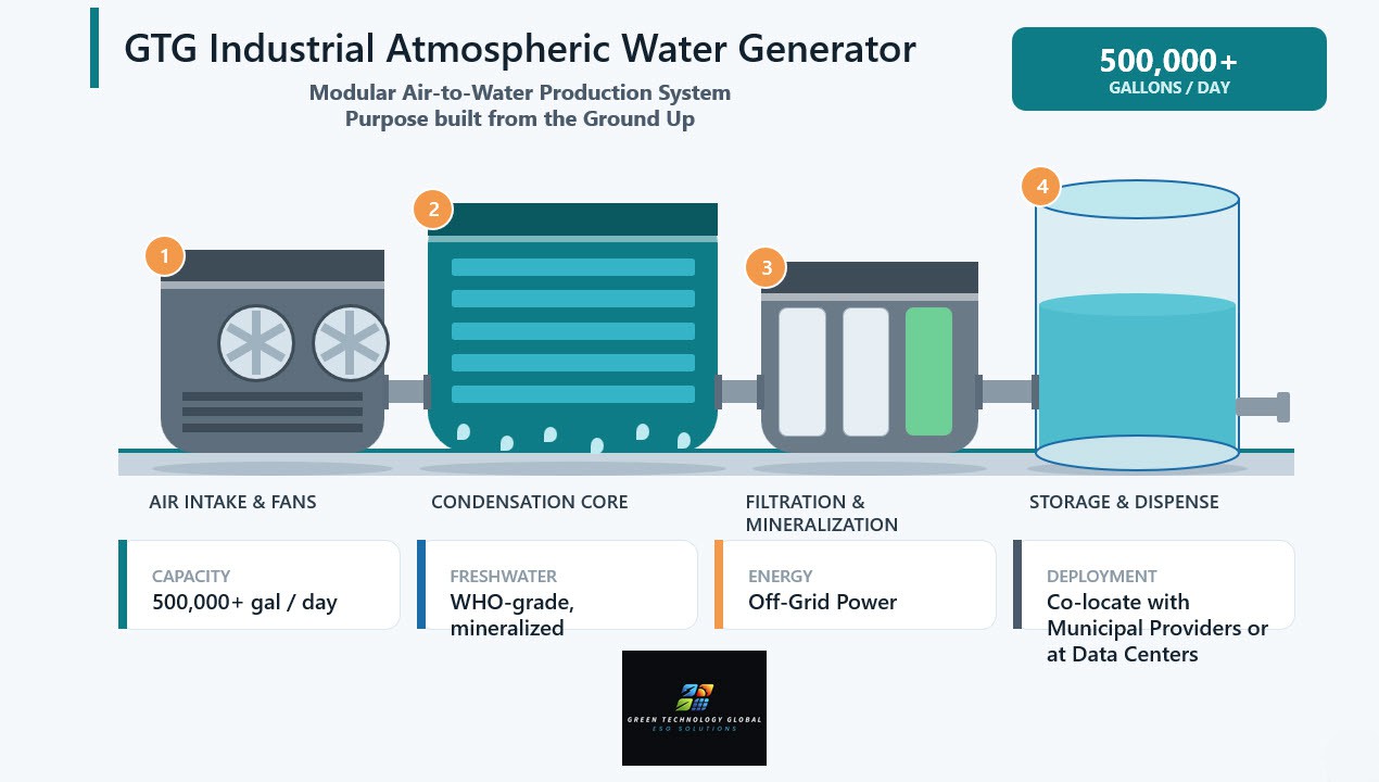 GTG Industrial Atmospheric Water Generator modular air-to-water production system