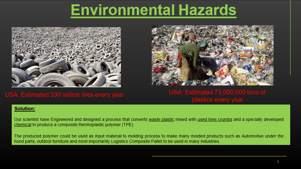 Tire landfill and plastic waste dump illustrating the scale of scrap tire and plastic waste in the USA